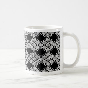 BLACK ARGYLE KNIT White Mug