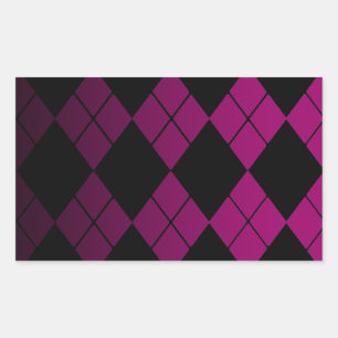 Black Argyle Rectangular Sticker