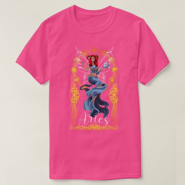 Black Aries Fairy  T-Shirt (Design Front)
