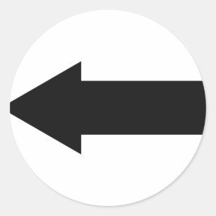 black arrow left icon classic round sticker