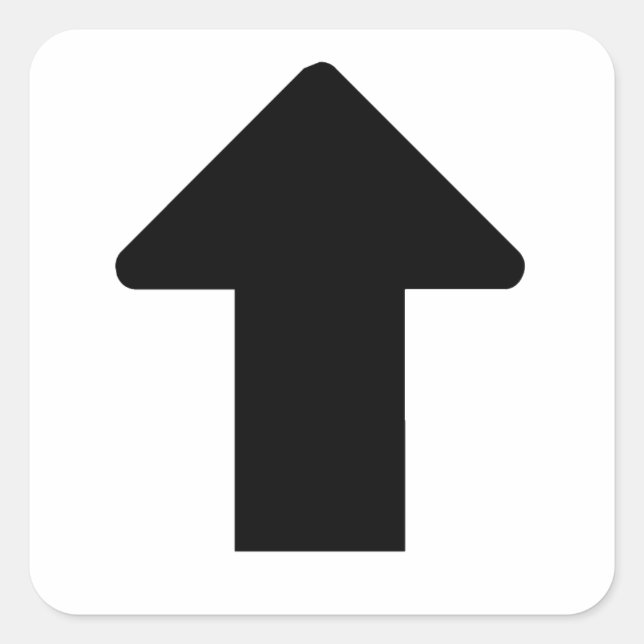 Black Arrow Square Sticker (Front)