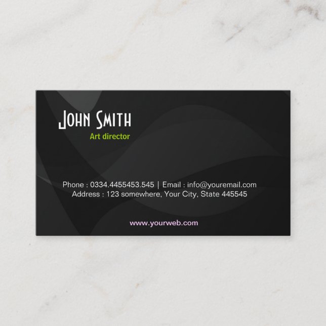 Black Art Business Card (Front)