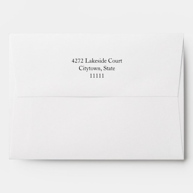 Black Art Deco Diamonds Return-Addressed Envelope (Back (Top Flap))
