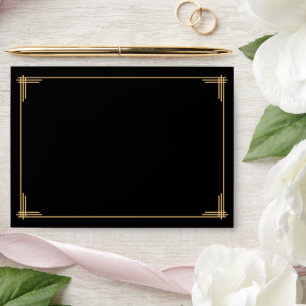 Black Art Deco Great Gatsby A7 Wedding Envelopes