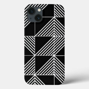 Black Art Deco Lines  iPhone 13 Case