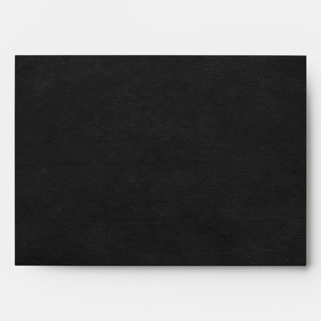 Black art deco Wedding Envelope Return Address (Front)