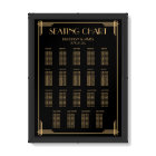 Black Art Deco Wedding Seating Chart 19 Tables