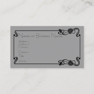 Black Art Nouveau Border Business Card