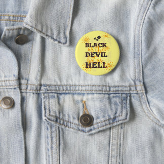Black as the Devil Hot as Hell Coffee 6 Cm Round Badge