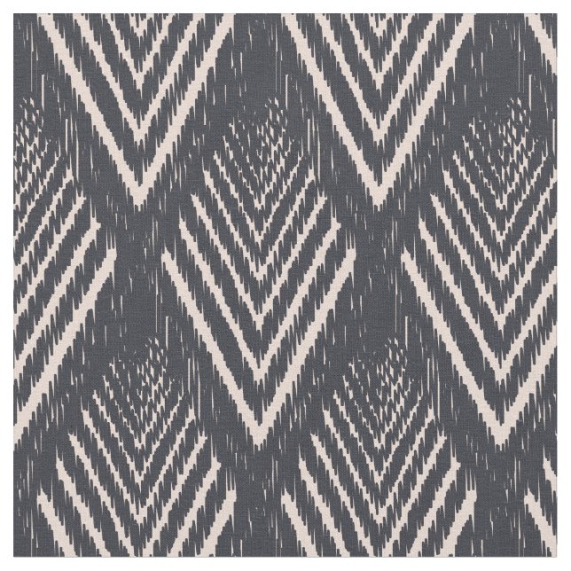 Black Ascending Ikat Pattern Fabric (Close Up)