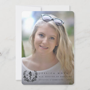 Black Asclepius MD Doctor of Medicine Graduation Announcement