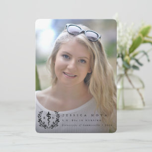 Black Asclepius RN Registered Nurse Graduation Announcement