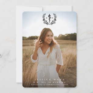 Black Asclepius RN Registered Nurse Graduation Announcement