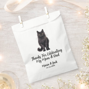 Black Asian Cat Pet Wedding Full Colour Favour Bags