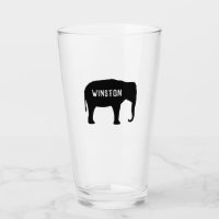 Black Asian Elephant Silhouette Personalised