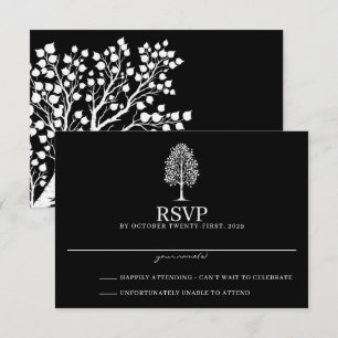Black Aspen Wedding RSVP Card