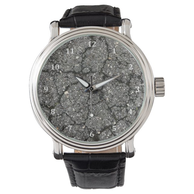 Black Asphalt Street Paving Cement Watch (Front)