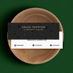 Black Astrology Stars Stud Earring Display Card