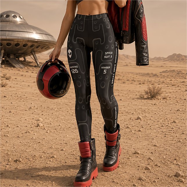 Black Astronaut Suit Space Exploration SciFi Leggings (Creator Uploaded)