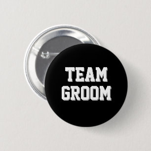 Black Athletic Letters Team Groom 6 Cm Round Badge