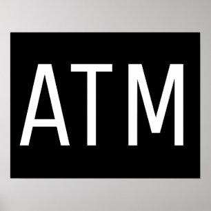 BLACK ATM SIGN
