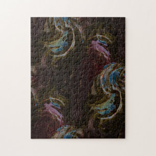 Black Atomic Space Age Jigsaw Puzzle