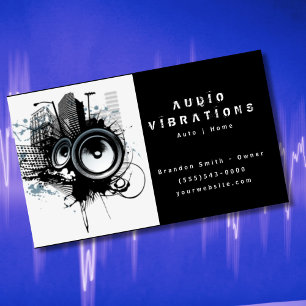 Black Audio Stereo Installation Business Card