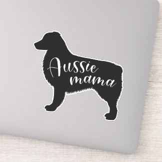 Black Australian Shepherd Silhouette "Aussie Mama"