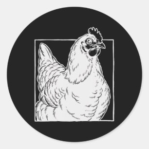 Black Australorp Chicken - Vintage Farm Art Classic Round Sticker