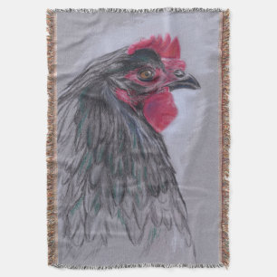 Black Australorp Hen Throw Blanket