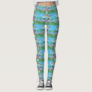 black autism awareness kids leggings