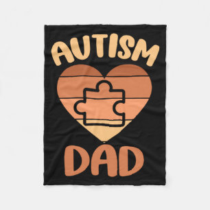 Black Autism Dad Of Autistic Son Autism Awareness  Fleece Blanket