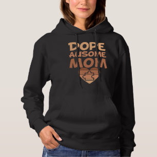 Black Autism Mom Ausome Mom Puzzle Piece Love Neur Hoodie