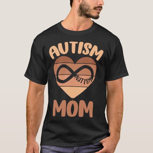 Black Autism Mom Of Autistic Son Kid Neurodiversit T-Shirt (Front)