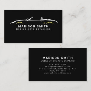 Black Auto Detailing, Auto Repair Logo Black Busin Business Card