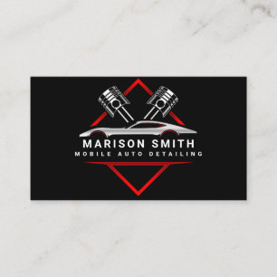 Black Auto Detailing, Auto Repair Logo Black Busin Business Card