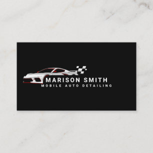 Black Auto Detailing, Auto Repair Logo Black Busin Business Card