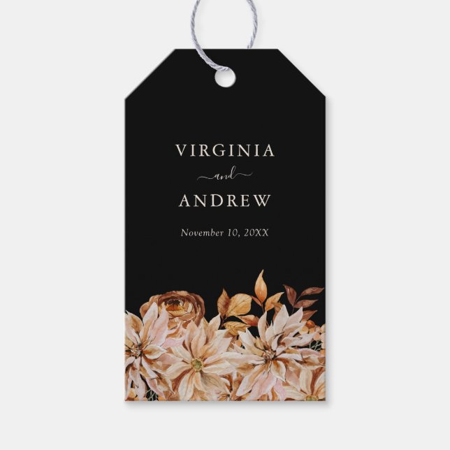 Black Autumn Favour Tag (Front)