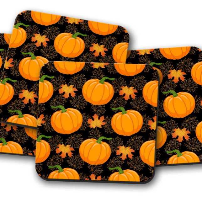 Black Autumn Pumpkin | Pumpkin Cork Coasters (Creator Uploaded)