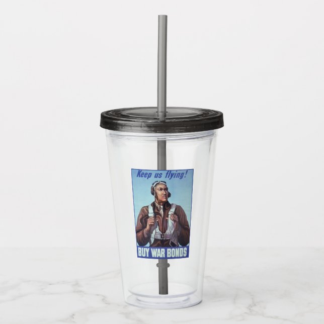 Black Aviators: U.S. WW2 Military Fighting Service Acrylic Tumbler (Front)