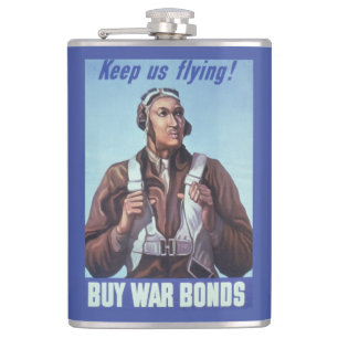 Black Aviators: U.S. WW2 Military Fighting Service Hip Flask