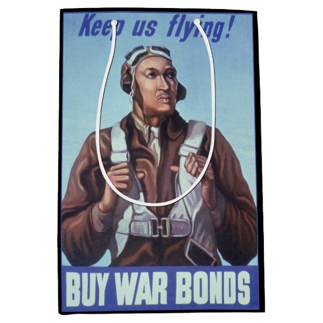 Black Aviators: U.S. WW2 Military Fighting Service Medium Gift Bag (Front)