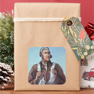 Black Aviators: U.S. WW2 Military Fighting Service Square Sticker