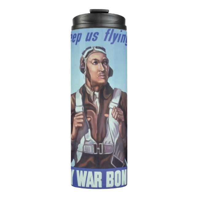 Black Aviators: U.S. WW2 Military Fighting Service Thermal Tumbler (Front)