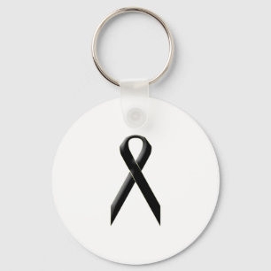 Black awareness ribbon key ring