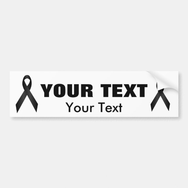 Black Awareness Ribbon Template Bumper Sticker (Front)