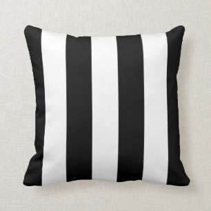 Black Awning Stripe Cushion