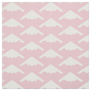 Black B-2 Spirit Stealth Bomber Pattern on Pink Fabric