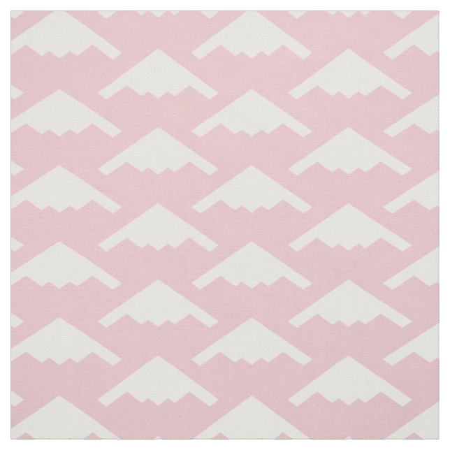 Black B-2 Spirit Stealth Bomber Pattern on Pink Fabric (Swatch)