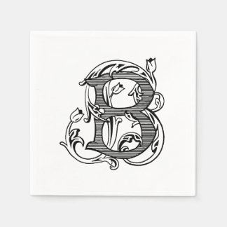 Black "B" Monogram Cocktail Napkins